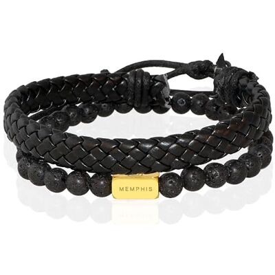 Memphis Ensemble de bracelets pour homme « Slick » 19 cm Memphis Ensemble de bracelets pour homme « Slick » 19 cm
