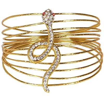 Boland 64426 Bracelet Noble of the Nile avec serpent, bracelet doré Égypterine, Cleopatra fantaisie pour carnaval, fête à thème Boland 64426 Bracelet Noble of the Nile avec serpent, bracelet doré Égypterine, Cleopatra fantaisie pour carnaval, fête à thème