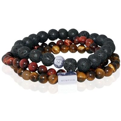 Memphis TRIO Lot de bracelets avec perles « Sunrise » 19 cm Memphis TRIO Lot de bracelets avec perles « Sunrise » 19 cm