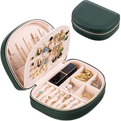 ProCase Petite boîte à bijoux de voyage pour femmes et filles, mini étui de rangement portable à 2 couches en cuir synthétique pour boucles d'oreilles, collier, bracelet, bague, cadeau pour femme – ProCase Petite boîte à bijoux de voyage pour femmes et filles, mini étui de rangement portable à 2 couches en cuir synthétique pour boucles d'oreilles, collier, bracelet, bague, cadeau pour femme –