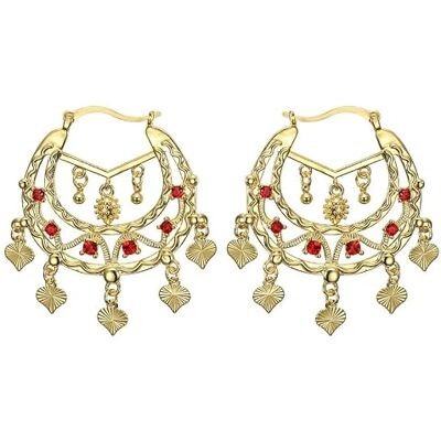 BOBIJOO JEWELRY Boucles d'oreilles Savoyardes Niglo Femme Gitane Rubis Or BOBIJOO JEWELRY Boucles d'oreilles Savoyardes Niglo Femme Gitane Rubis Or