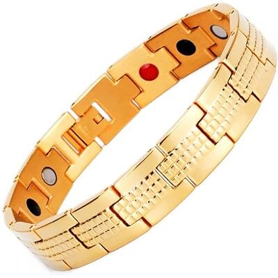 CWZZWS Bracelet à breloques en acier au titane Bracelet à la mode en acier inoxydable Bracelet d'ouverture pour homme Cadeau (couleur : or), A, A CWZZWS Bracelet à breloques en acier au titane Bracelet à la mode en acier inoxydable Bracelet d'ouverture pour homme Cadeau (couleur : or), A, A