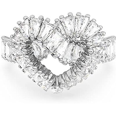 Swarovski Bague cocktail Matrix, Tailles variées, Cœur, Blanche, Métal rhodié, 55 Swarovski Bague cocktail Matrix, Tailles variées, Cœur, Blanche, Métal rhodié, 55