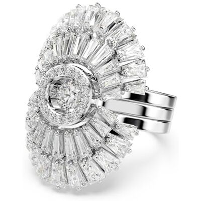 Swarovski Bague Idyllia, Parure (3), Tailles variées, Coquillage, Blanche, Métal rhodié Swarovski Bague Idyllia, Parure (3), Tailles variées, Coquillage, Blanche, Métal rhodié