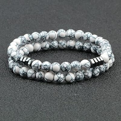 XBOW 2pcs / set Couple Bracelets Naturel Classique Pierre Perlé BraceletsBnagles Pour Femmes Hommes Meilleurs Amis Yoga Engery Bijoux, Style 1 XBOW 2pcs / set Couple Bracelets Naturel Classique Pierre Perlé BraceletsBnagles Pour Femmes Hommes Meilleurs Amis Yoga Engery Bijoux, Style 1