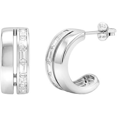 TOM TAILOR Boucles d'Oreilles pour Femme en Argent 925 Créole en Forme Double TT-E0079 TOM TAILOR Boucles d'Oreilles pour Femme en Argent 925 Créole en Forme Double TT-E0079