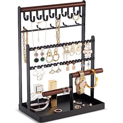 ProCase Support à bijoux pour boucles d'oreilles, boucles d'oreilles, chaînes, bagues et bracelets Noir ProCase Support à bijoux pour boucles d'oreilles, boucles d'oreilles, chaînes, bagues et bracelets Noir