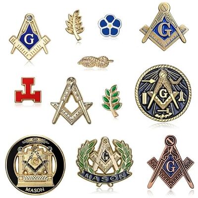 BOBIJOO JEWELRY Lot Ensemble de 12 pin's Franc-Maçonnerie Acacia Noeud Equerre Compas Myosotis G, See Description, See description BOBIJOO JEWELRY Lot Ensemble de 12 pin's Franc-Maçonnerie Acacia Noeud Equerre Compas Myosotis G, See Description, See description