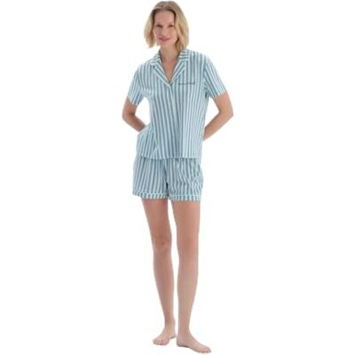 Dagi Linear Printed Embroidered Cotton Modal Shirt Trousers Pajama Set Ensemble pyjama Femme (lot de 1) Dagi Linear Printed Embroidered Cotton Modal Shirt Trousers Pajama Set Ensemble pyjama Femme (lot de 1)