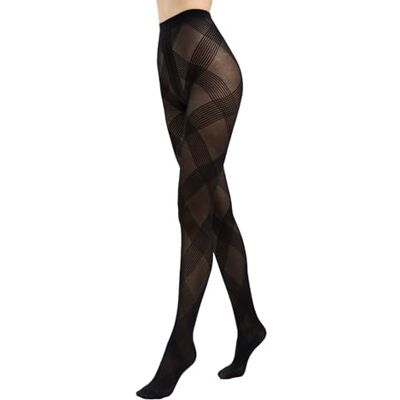 Conte elegant Music 60 den Collant Fantaisie pour Femme Rayures Diagonales Motif Géométrique Épais Élastique avec Gousset en Coton Mode Chic Haute Qualité, Noir Conte elegant Music 60 den Collant Fantaisie pour Femme Rayures Diagonales Motif Géométrique Épais Élastique avec Gousset en Coton Mode Chic Haute Qualité, Noir