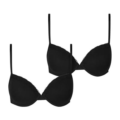 Urban Classics Tb7653a-ladies Basic Cotton Bra Lace 2-pack Bra Femme (lot de 1) Urban Classics Tb7653a-ladies Basic Cotton Bra Lace 2-pack Bra Femme (lot de 1)