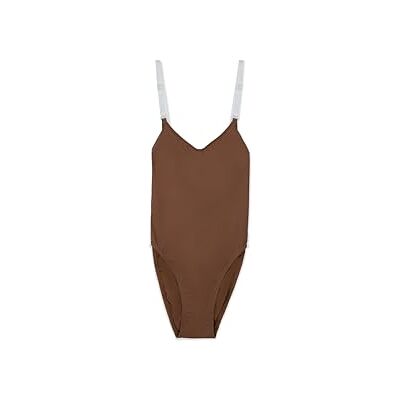 Capezio Camisole Leotard avec bretelles de transition transparentes, Skintone 60, taille S Capezio Camisole Leotard avec bretelles de transition transparentes, Skintone 60, taille S