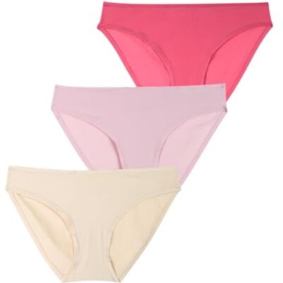 Athena Micro,Lot De 3 Slips,Lingerie Femme, Skin/Rose/Brique, L Athena Micro,Lot De 3 Slips,Lingerie Femme, Skin/Rose/Brique, L