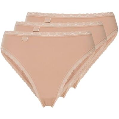 Sloggi 24/7 Cotton Lace Tai C3P Slip pour femme, Brosse, 42 Sloggi 24/7 Cotton Lace Tai C3P Slip pour femme, Brosse, 42