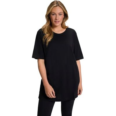 Ulla Popken Damen Basic-Shirt, Knopfleiste, Regular, Rundhalsausschnitt Bluse Ulla Popken Damen Basic-Shirt, Knopfleiste, Regular, Rundhalsausschnitt Bluse