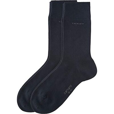 Camano Unisexe 2 Paires de Chaussettes en Coton de Couleur Unie avec Talon Renforcé et Bas en Dentelle pour Femmes et Hommes, Bleu, 43-46 Camano Unisexe 2 Paires de Chaussettes en Coton de Couleur Unie avec Talon Renforcé et Bas en Dentelle pour Femmes et Hommes, Bleu, 43-46