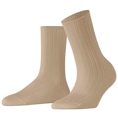 FALKE Cotton Rib W So coton durable unies 1 paire, Chaussettes Femme, Beige Country 4380, 39-42 FALKE Cotton Rib W So coton durable unies 1 paire, Chaussettes Femme, Beige Country 4380, 39-42