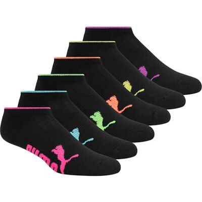 PUMA Women's Low Cut 6 Pack Cushioned Fishing Sock, Noir, 9-11 PUMA Women's Low Cut 6 Pack Cushioned Fishing Sock, Noir, 9-11
