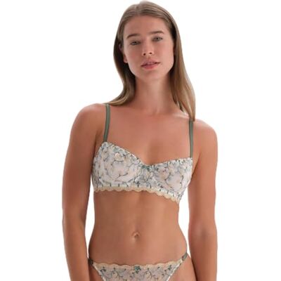 Dagi Soutien-gorge À Bretelles Fines Non Rembourrées, Motif Floral Bra Femme Dagi Soutien-gorge À Bretelles Fines Non Rembourrées, Motif Floral Bra Femme