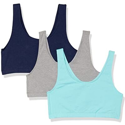 Hanes Bralette Pack, Cotton Scoopneck Bralette, Low-impact Sports Bra, 3-pack Soutien-gorge Femme (lot de 3) Hanes Bralette Pack, Cotton Scoopneck Bralette, Low-impact Sports Bra, 3-pack Soutien-gorge Femme (lot de 3)