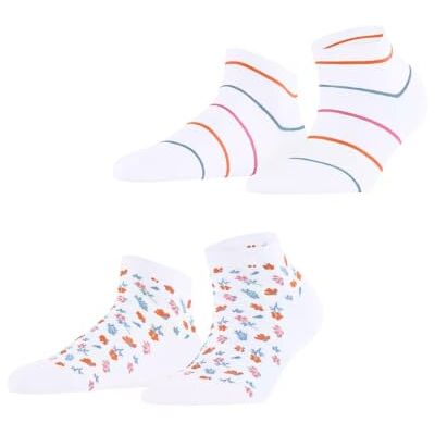 ESPRIT femme Flowers & Stripes 2-Pack socquettes respirantes coton basses motif fantaisie 2 paires ESPRIT femme Flowers & Stripes 2-Pack socquettes respirantes coton basses motif fantaisie 2 paires