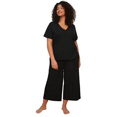 Trendyol Ensemble de pyjama en tricot uni grande taille pour femme Ensemble de pijama Femme (lot de 2) Trendyol Ensemble de pyjama en tricot uni grande taille pour femme Ensemble de pijama Femme (lot de 2)