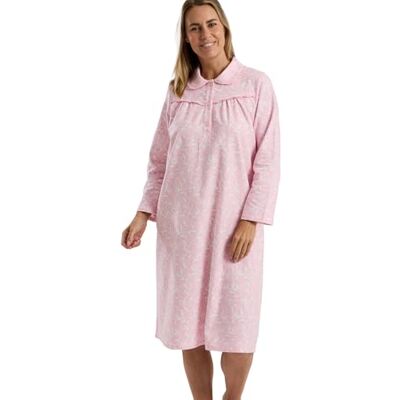 Marlon Candace Chemise de nuit en coton brossé avec col Peter Pan pour femme, Pretty Pink 45, 36-38 Marlon Candace Chemise de nuit en coton brossé avec col Peter Pan pour femme, Pretty Pink 45, 36-38