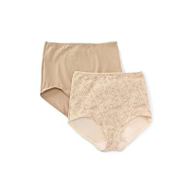 Bali womens Cotton Light Control Dfx037 2-pack shapewear briefs, Nude/Lace for Flowers, XX-Large Plus Bali womens Cotton Light Control Dfx037 2-pack shapewear briefs, Nude/Lace for Flowers, XX-Large Plus