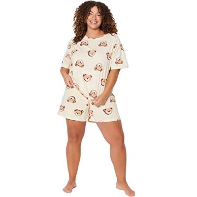 Trendyol Tbbss23ai00022 Ensemble pyjama grande taille Femme Trendyol Tbbss23ai00022 Ensemble pyjama grande taille Femme