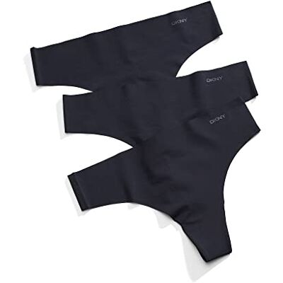 DKNY DNKY Women's Litewear Cut Anywhere Thong, Black, Medium DKNY DNKY Women's Litewear Cut Anywhere Thong, Black, Medium