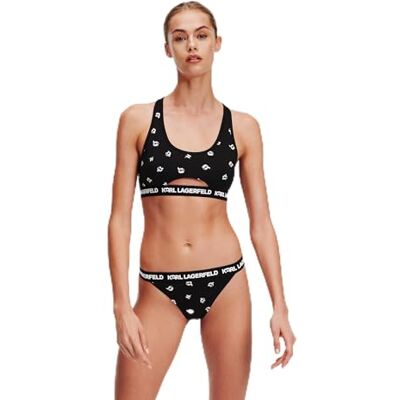 KARL LAGERFELD Ikonik 2.0 Peephole Bralette Bra Femme KARL LAGERFELD Ikonik 2.0 Peephole Bralette Bra Femme