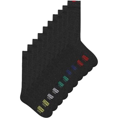 DIM Eco Talon/Pointes Renforcés X5 Chaussettes Homme (lot de 5) DIM Eco Talon/Pointes Renforcés X5 Chaussettes Homme (lot de 5)