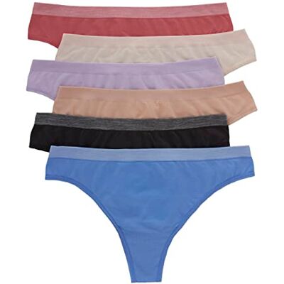 Hanes Underwear Pack, Comfortflex Fit Panties, Seamless Underwear for Women, 6-pack Strings Femme (lot de 6) Hanes Underwear Pack, Comfortflex Fit Panties, Seamless Underwear for Women, 6-pack Strings Femme (lot de 6)