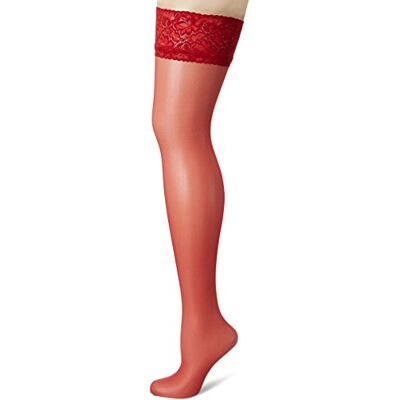 Fiore Sexy Bas Autofixant avec Jarretière Rouge T3 Fiore Sexy Bas Autofixant avec Jarretière Rouge T3