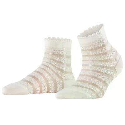 FALKE Border Lace W So coton fantaisie 1 paire, Chaussettes Femme, Blanc Off-White 2040, 41-42 FALKE Border Lace W So coton fantaisie 1 paire, Chaussettes Femme, Blanc Off-White 2040, 41-42
