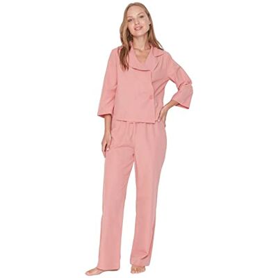Trendyol Lot de 2 pyjamas pour femme Couleur unie, Poudre., 36 Trendyol Lot de 2 pyjamas pour femme Couleur unie, Poudre., 36