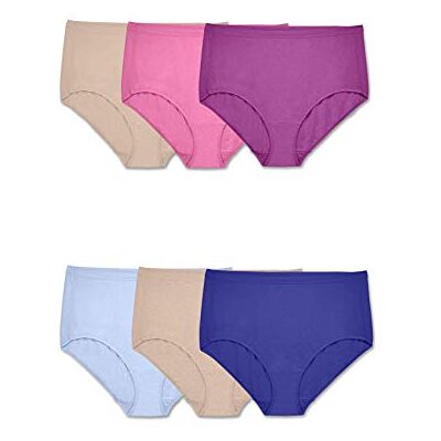 Fruit of the Loom Women's Beyondsoft Underwear (Regular & Plus, Plus Size Brief-Cotton Blend-6 Pack Assorted Colors, 9 Fruit of the Loom Women's Beyondsoft Underwear (Regular & Plus, Plus Size Brief-Cotton Blend-6 Pack Assorted Colors, 9