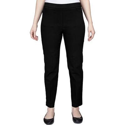 Alfred Dunner Allure Pantalon court stretch amincissant pour femme Coupe moderne, Noir, 38 Petite Alfred Dunner Allure Pantalon court stretch amincissant pour femme Coupe moderne, Noir, 38 Petite
