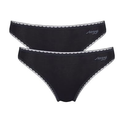 Sloggi Slip (Lot de 2) Femme, Noir, L Sloggi Slip (Lot de 2) Femme, Noir, L