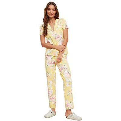 Trendyol Blumenmuster Gestrickte Pyjamas Ensemble pyjama Femme Trendyol Blumenmuster Gestrickte Pyjamas Ensemble pyjama Femme