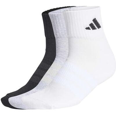 adidas Mixte Cushioned Sportswear Ankle Socks 3 Pair Pack, medium grey heather/white/black, 45-48 adidas Mixte Cushioned Sportswear Ankle Socks 3 Pair Pack, medium grey heather/white/black, 45-48