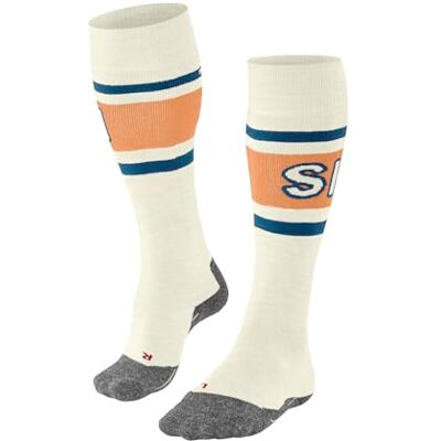 FALKE SK2 Intermediate Logo W Kh laine fil fonctionnel 1 paire, Chaussettes de ski Femme, Blanc Offwhite-Neon Red 2048, 35-36 FALKE SK2 Intermediate Logo W Kh laine fil fonctionnel 1 paire, Chaussettes de ski Femme, Blanc Offwhite-Neon Red 2048, 35-36