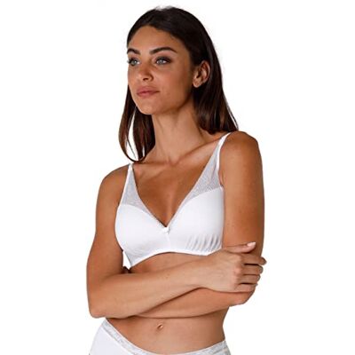 Lovable Sensual Touch Exclusive Soutien-Gorge Bralette rembourré sans Armature, Bianco (White 003), 90B Femme Lovable Sensual Touch Exclusive Soutien-Gorge Bralette rembourré sans Armature, Bianco (White 003), 90B Femme