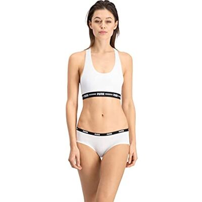 PUMA Iconic Women's Hipster Underwear (2 Pack) Culotte Taille Basse, Blanc/Blanc, L (Lot de 2) Femme, Blanc/Blanc, S-L PUMA Iconic Women's Hipster Underwear (2 Pack) Culotte Taille Basse, Blanc/Blanc, L (Lot de 2) Femme, Blanc/Blanc, S-L