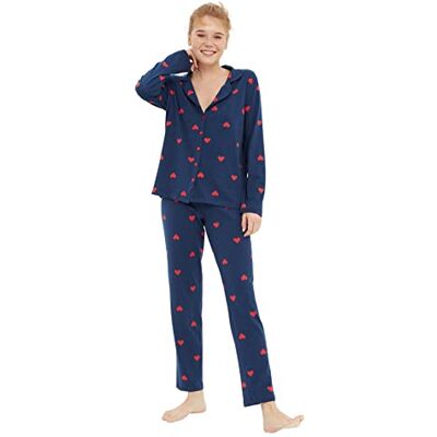 Trendyol Ensemble de Pyjama Tissé pour Femme avec Cœur Ensemble de pijama Femme (lot de 1) Trendyol Ensemble de Pyjama Tissé pour Femme avec Cœur Ensemble de pijama Femme (lot de 1)