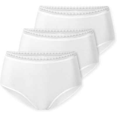 Schiesser Femmes 3 PACK Maxi Sous-vêtements Taille Haute et Dentelle Coton Mix-Multipacks Slip, blanc_182909, 42, Blanc_182909, 44 Schiesser Femmes 3 PACK Maxi Sous-vêtements Taille Haute et Dentelle Coton Mix-Multipacks Slip, blanc_182909, 42, Blanc_182909, 44