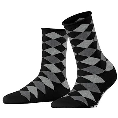 Burlington Sandy W SSO coton motif fantaisie 1 paire, Chaussettes Femme, Noir (Black 3000), 36-41 Burlington Sandy W SSO coton motif fantaisie 1 paire, Chaussettes Femme, Noir (Black 3000), 36-41