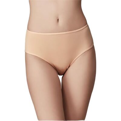 Dagi Lot de 3 slips basiques en coton pour femme, beige, 38, beige, 40 Dagi Lot de 3 slips basiques en coton pour femme, beige, 38, beige, 40
