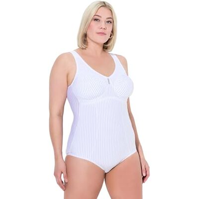 Ulla Popken Body gainant pour femme, grandes tailles, rayures fines, portable sans soutien-gorge Ulla Popken Body gainant pour femme, grandes tailles, rayures fines, portable sans soutien-gorge
