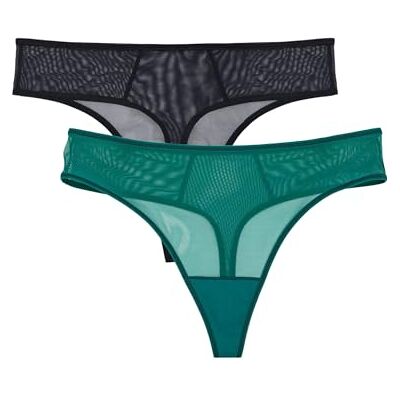 Smart & Sexy Mesh & Lace Thong Panties, Available In Multi Packs Strings Femme (lot de 2) Smart & Sexy Mesh & Lace Thong Panties, Available In Multi Packs Strings Femme (lot de 2)